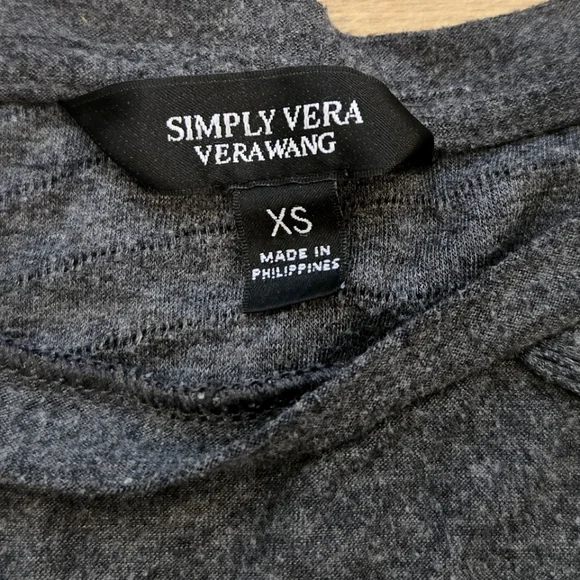 Vera Wang Women's Heather Grey Jacquard Short Sleeved Top‎ Size XS - Picture 3 of 4